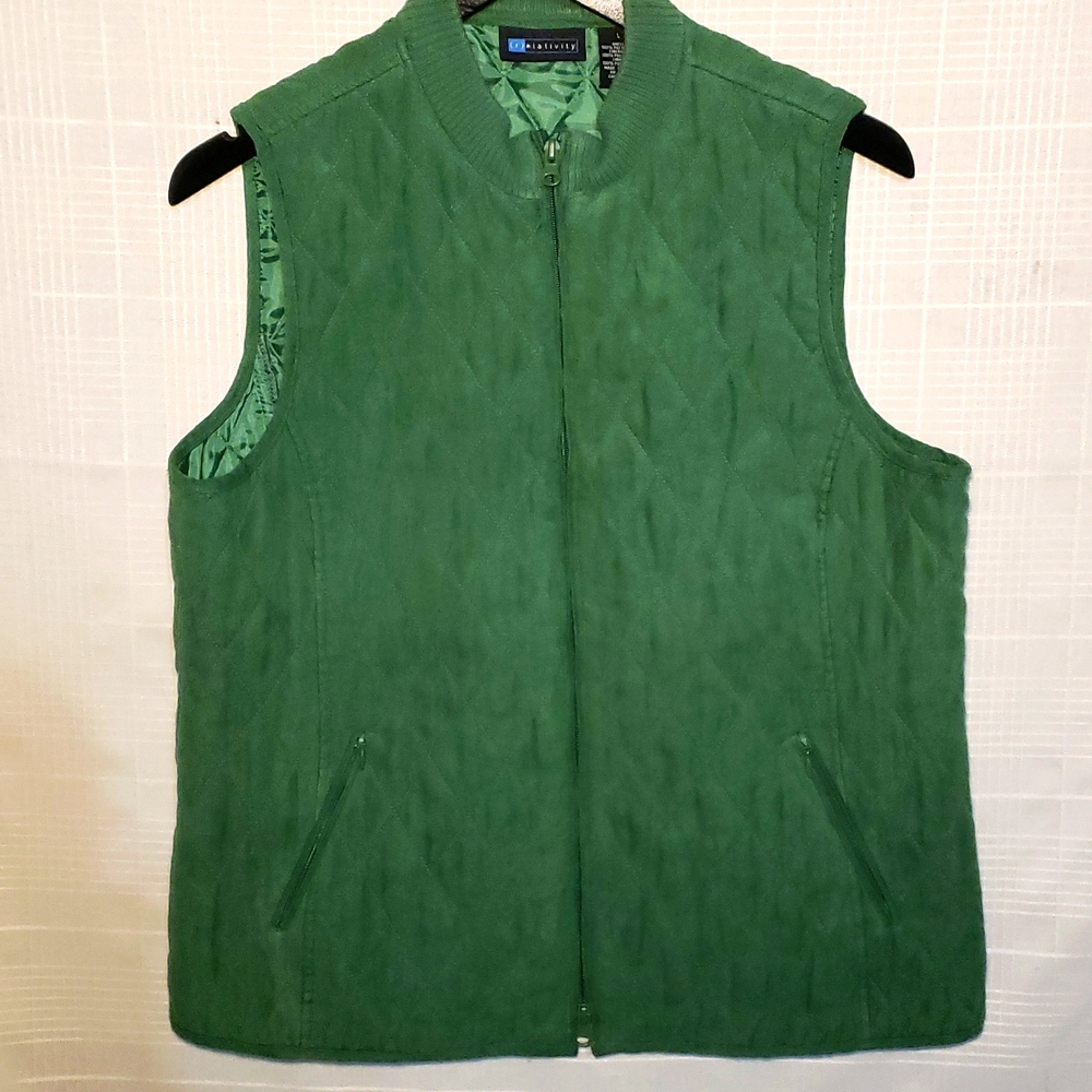 Relativity quilted Green Women's vest Jacket
